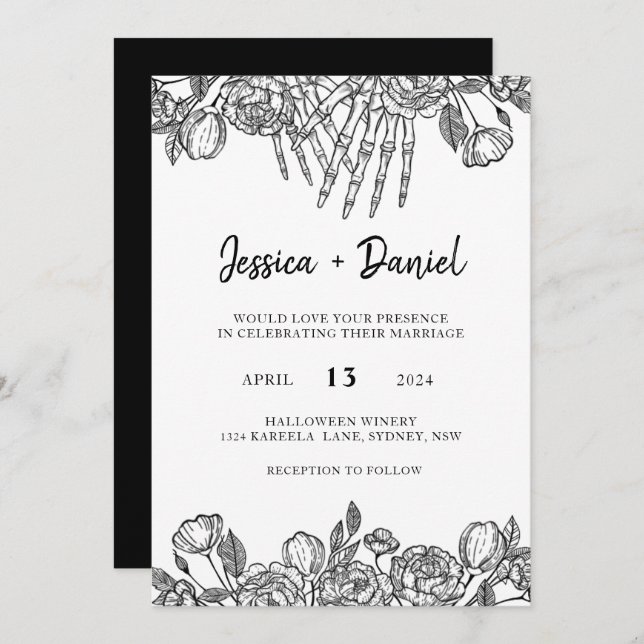 Gothic Till Death Wedding Invitation (Front/Back)