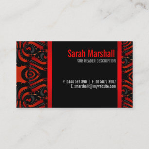 Gothic Tribal Goddess Red+Black Business Card