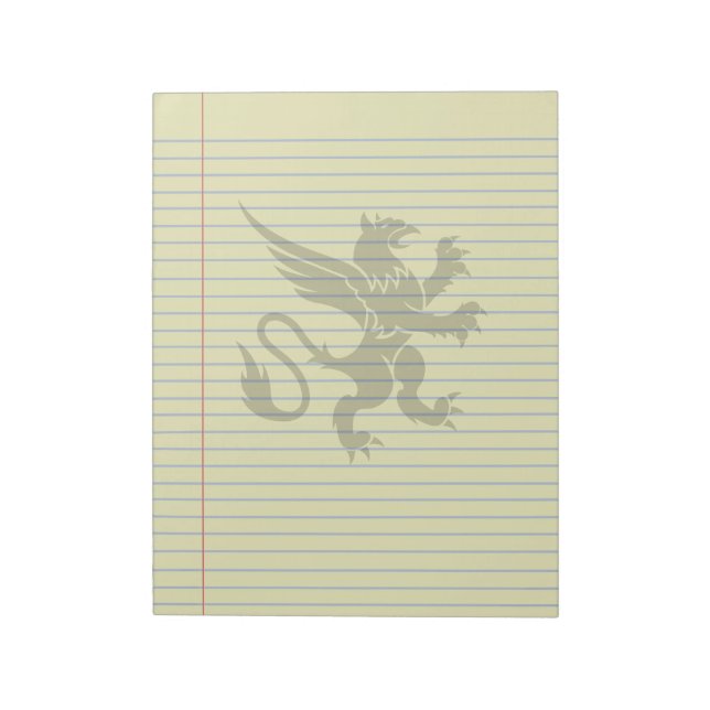 Gothic Tribal Griffin Fantasy Legal Notepad (Rotated)
