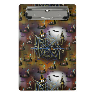 Gothic trick-or-treat spiderweb repeat mini clipboard