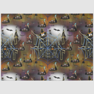 Gothic trick-or-treat spiderweb repeat tissue paper