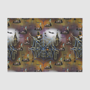 Gothic trick-or-treat spiderweb repeat tissue paper