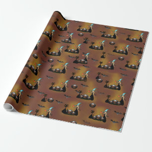 Gothic trick-or-treat spiderweb repeat wrapping paper