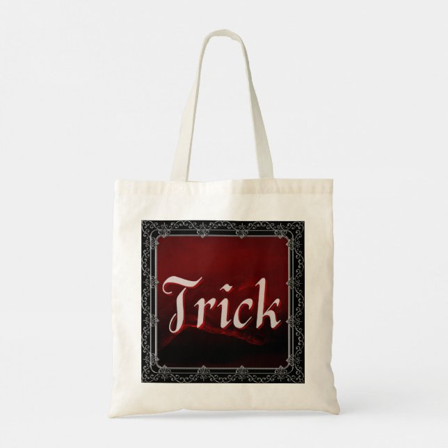 Gothic Trick/Treat Halloween Trick Or Treat Tote Bag (Back)