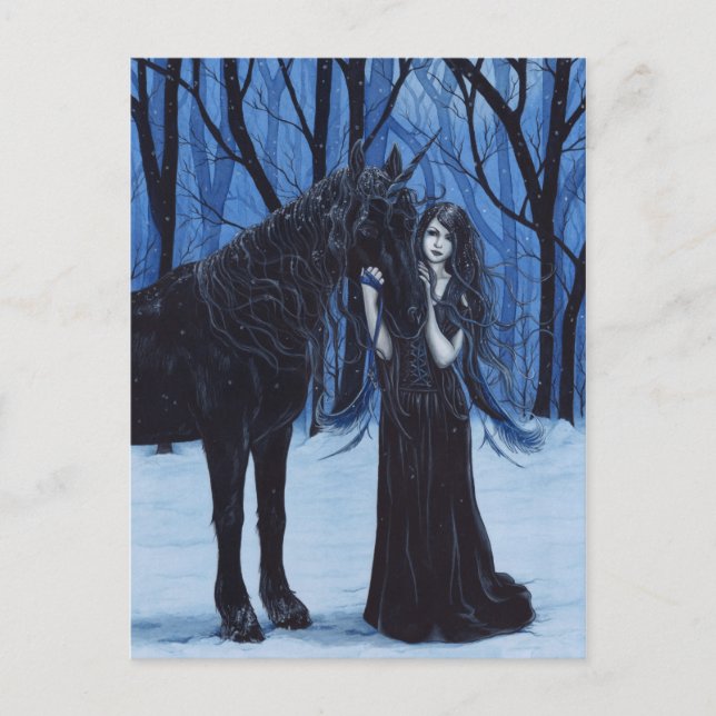 Gothic Unicorn and Fairy Postcard (Front)