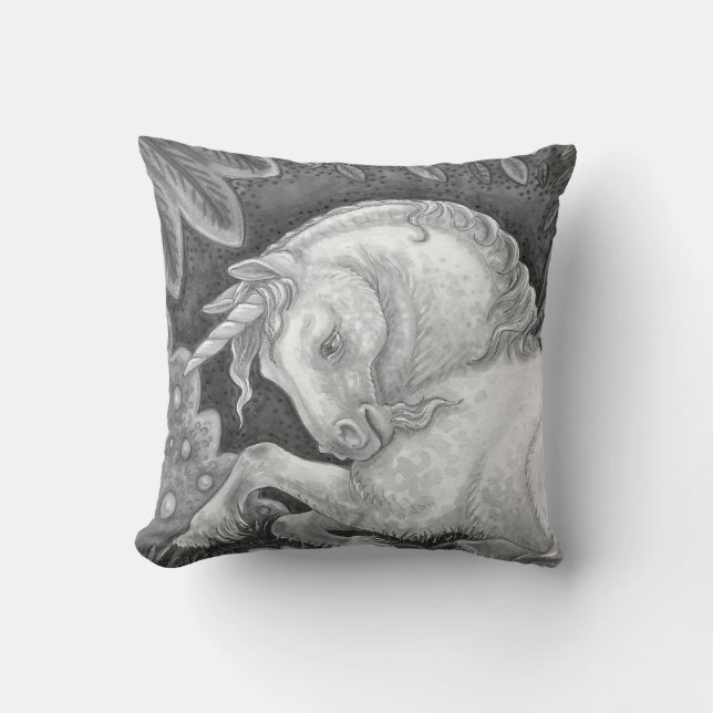 Gothic Unicorn Horse FANTASY THROW PILLOW (Front)