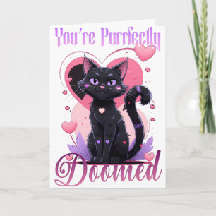 Gothic Valentine Cat Greeting Card