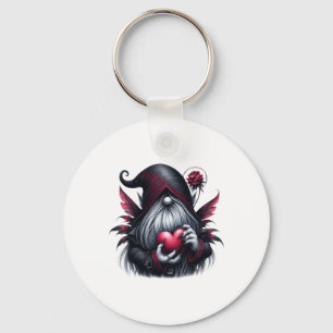 Gothic Valentine Gnome Key Ring