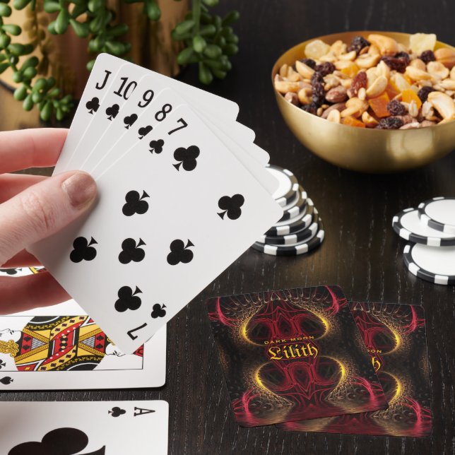 Gothic Valentine Gold Hearts Dark Arts Playing Cards (In Situ)
