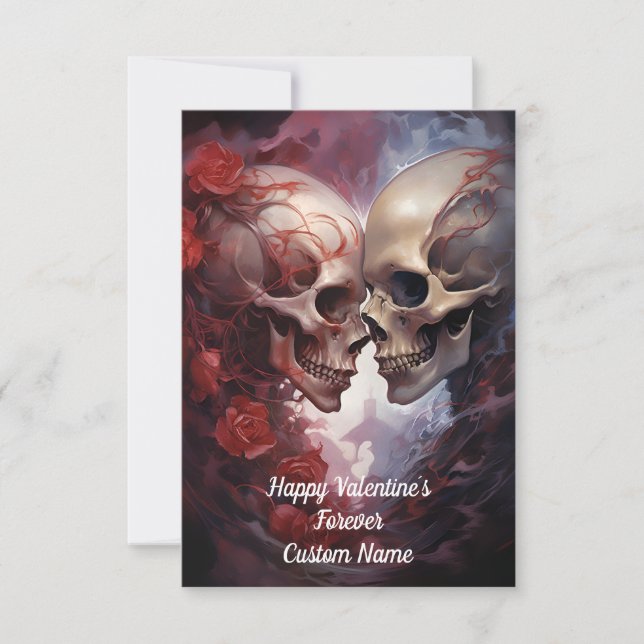 Gothic Valentine Love Forever Thank You Card (Front)