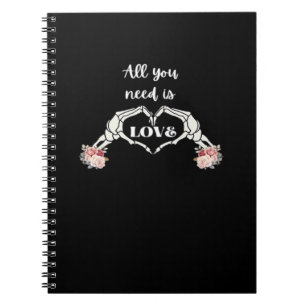 Gothic Valentines Classic - Skeleton Hands Heart  Notebook