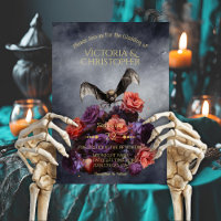 Gothic vampire bat crow dark moody wedding bouquet