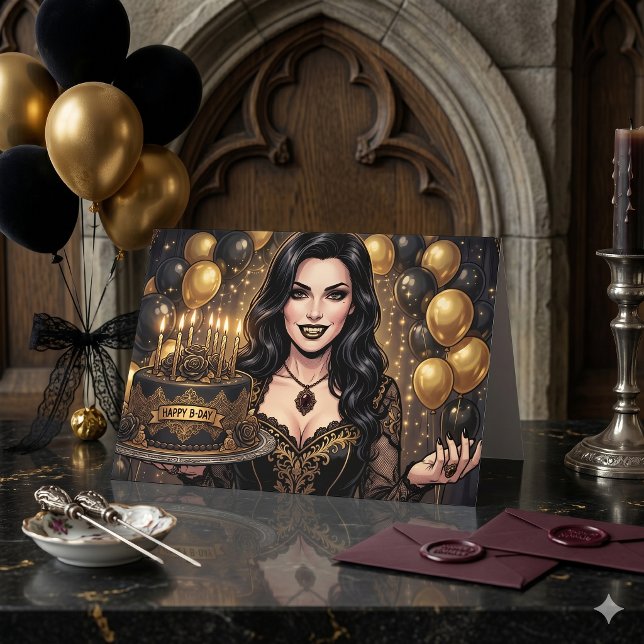 Gothic Vampire Birthday |  Elegant Dark Fantasy Card (Creator Uploaded)