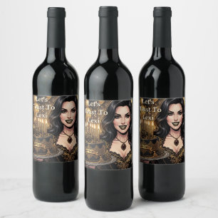Gothic Vampire Birthday Party Let's Toast Wine Label