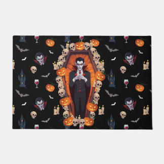 🦇 Gothic Vampire Black Doormat 🖤🎃