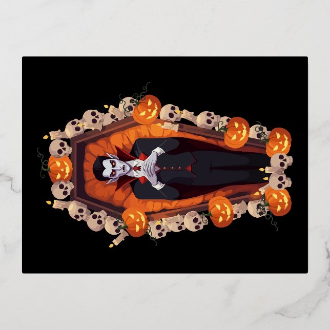 🦇 Gothic Vampire Black Postcard 🖤🎃 (Front)