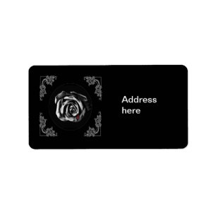 Gothic Vampire Black rose Label