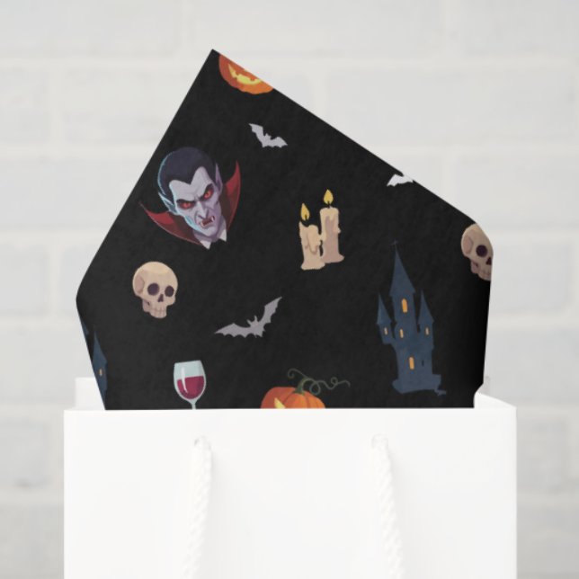 🧛‍♂️ Gothic Vampire Black Tissue Paper 🎃🖤 (Gift Bag)