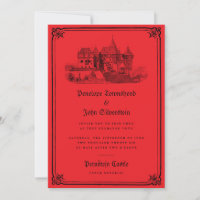 Gothic Vampire Castle Border Red Wedding 