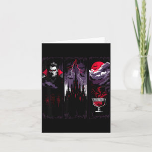 Gothic Vampire Castle Horror Halloween Night Card