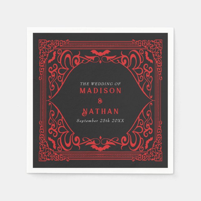 Gothic Vampire Cathedral Wedding  Napkin (Front)
