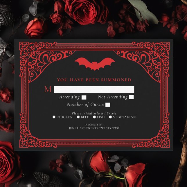 Gothic Vampire Cathedral Wedding RSVP Enclosure Card (Creator Uploaded)