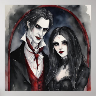 Gothic Vampire Couple Poster