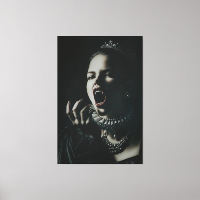 Gothic Vampire Queen Stretched Canvas – Dark Fanta Print (Front)