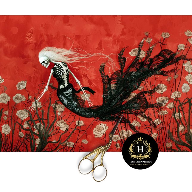 Gothic Vampire Skeleton Mermaid Skull Decoupage  Tissue Paper (Creator Uploaded)