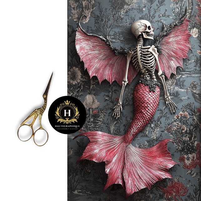 Gothic Vampire Skeleton Mermaid Skull Decoupage  Tissue Paper (Creator Uploaded)