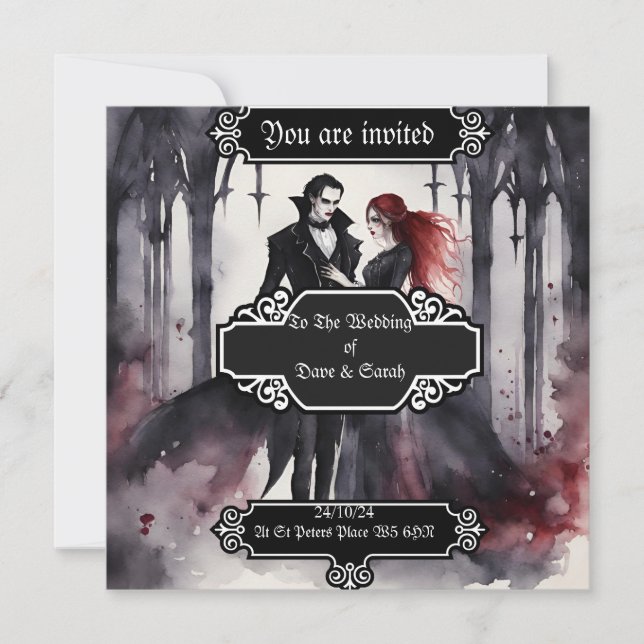 Gothic/Vampire Wedding Invitation (Front)