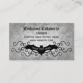 Gothic Victorian bat with swirls professional Business Card