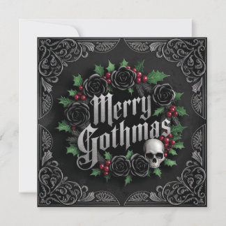 Gothic Victorian Christmas Design - Dark Elegance Holiday Card