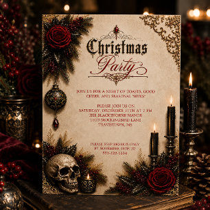 Gothic Victorian Christmas Party Invitation