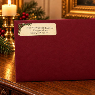 Gothic Victorian Christmas Return Address Label