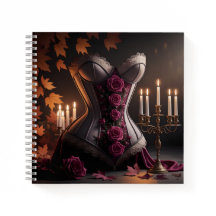Gothic Victorian Corset Purple Roses Fall Autumn