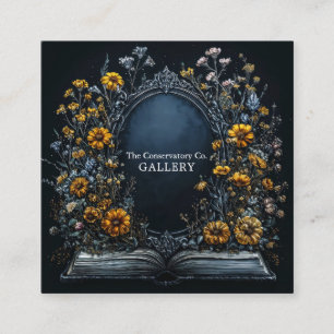 Gothic Victorian Floral Mystical Book Square Business Card