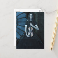 Gothic Victorian Girl Holding Violin Dark Fantasy