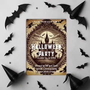 Gothic Victorian Haunted House Halloween Party Invitation