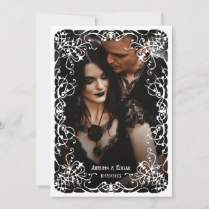 Gothic Victorian Photo Wedding Save the Date Invitation