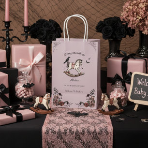 Gothic Victorian Rocking Horse Girl Baby Shower Medium Gift Bag