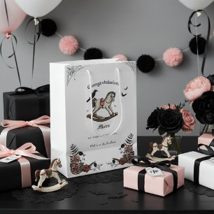 Gothic Victorian Rocking Horse Girl Baby Shower Medium Gift Bag