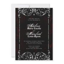 Gothic Victorian Spooky Red, Black & White Wedding