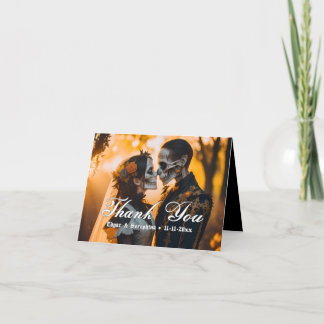 Gothic Victorian Unique Dark Wedding Thank You Card