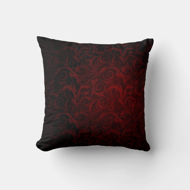 Gothic Victorian Vampire Pattern Throw Pillow (Front)