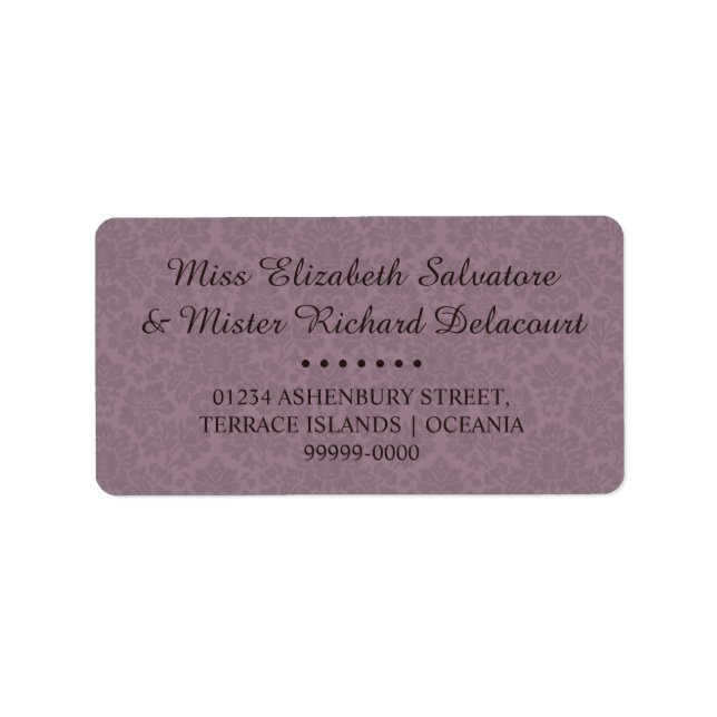 Gothic Victorian Wedding Address Labels (Front)
