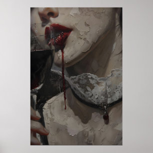 Gothic Victorian Woman Vampire Art Printable Dark Poster