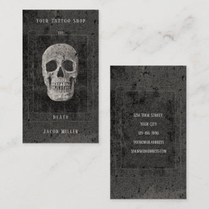 Gothic Vintage Black And White Tattoo Skull Tarot Business Card