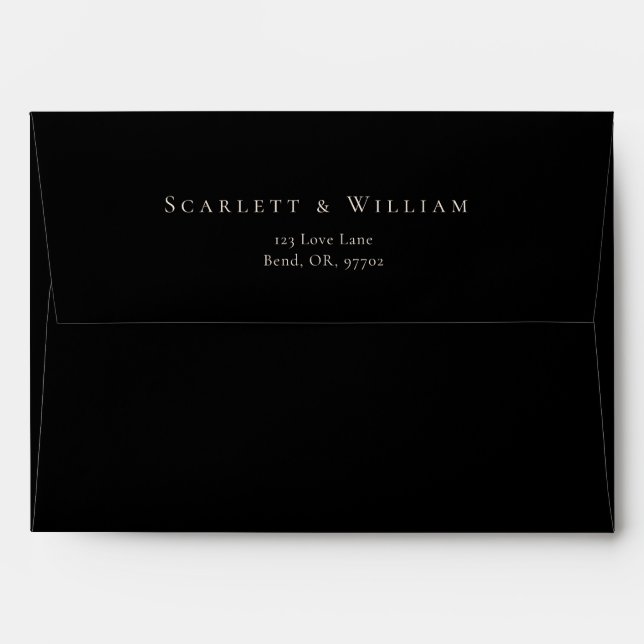 Gothic Vintage Black Blush Wedding Envelope (Back (Top Flap))