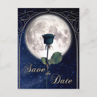 Gothic, Vintage, Black Rose, Dark Romance, Night Postcard